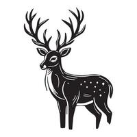 Deer silhouette flat illustration vector