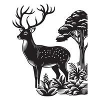 Deer silhouette flat illustration vector