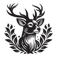 Deer silhouette flat illustration vector