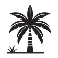 Palm trees Silhouette flat Illustration art. vector