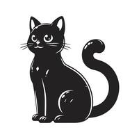 un gato silueta plano ilustración vector