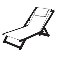 Beach Chair Silhouette Flat Illustration. vector