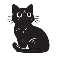 A Cat silhouette flat illustration vector