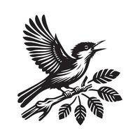 Bird silhouette flat illustration. vector