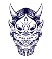 Illustration of a Japanese Hannya mask. Perfect for stickers, icons, logos, posters, banners png