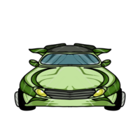 Illustration of a sports car front view. Perfect for stickers, t-shirt designs, clothes, greeting card elements png