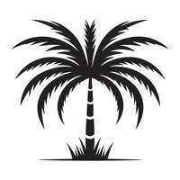 Palm trees Silhouette flat Illustration art. vector