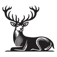 Deer silhouette flat illustration vector