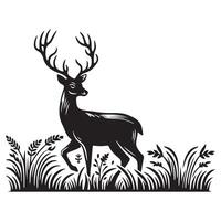 Deer silhouette flat illustration vector