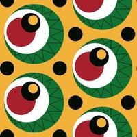 Abstract geometric seamless pattern with circles in traditional African colors. flat illustration. Juneteenth Freedom Day concept. vector