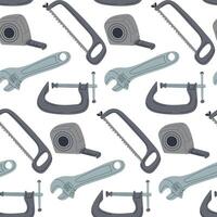 Flat seamless pattern with repairing tools isolated on white background. Sustainability and upgrade concept. hand drawn elements. Industrial concept vector