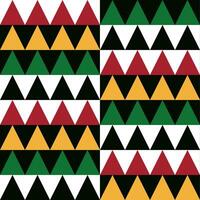 Abstract seamless pattern with triangles in traditional African colors. flat geometric illustration. Juneteenth Freedom Day concept. vector