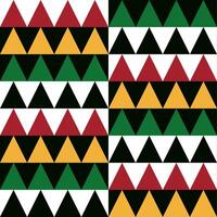 Abstract seamless pattern with triangles in traditional African colors. flat geometric illustration. Juneteenth Freedom Day concept. vector