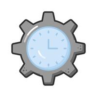 Clock inside gear showing concept of time management, high quality graphics vector