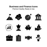 Pack of business and finance icons isolated on white background vector