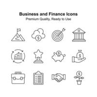 Pack of business and finance icons isolated on white background vector