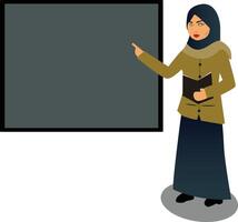 Woman Teacher In class room vector