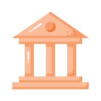 Building with pillars denoting concept of bank building in modern style vector