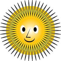 Sun smiling icon vector