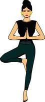 joven mujer practicas yoga vector