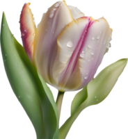 Close-up of a blooming tulip flower. AI-Generated. png