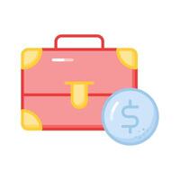 un bien diseñado icono de dinero bolsa, icono de dólar en editable estilo vector