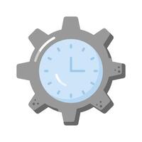 Clock inside gear showing concept of time management, high quality graphics vector