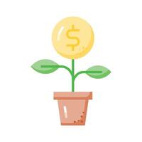 Grab this carefully crafted money plant , icon of business development vector