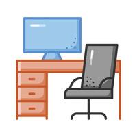 Workspace icon, Work environment symbol, Office space icon, ready to use vector