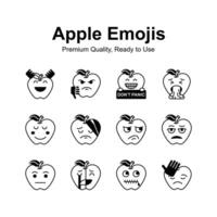 linda emoji expresiones, emoticones íconos conjunto vector