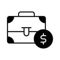 un bien diseñado icono de dinero bolsa, icono de dólar en editable estilo vector