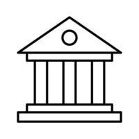 Building with pillars denoting concept of bank building in modern style vector