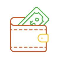 Cash wallet, icon of wallet having banknote in editable style vector