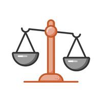 Trendy icon of balance scale in editable flat style, business law symbol vector