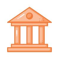 Building with pillars denoting concept of bank building in modern style vector