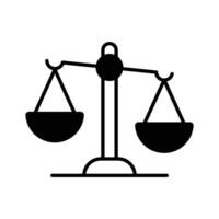 Trendy icon of balance scale in editable flat style, business law symbol vector