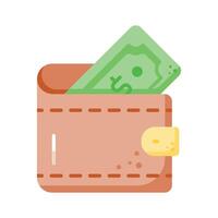 Cash wallet, icon of wallet having banknote in editable style vector