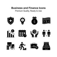 Grab this creatively crafted icons set of business and finance vector