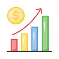 Creatively designed icon of money growth, trendy icon of business growth vector