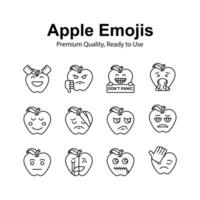 linda emoji expresiones, emoticones íconos conjunto vector