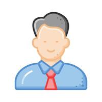 Male avatar showing concept icon of manager in modern style vector