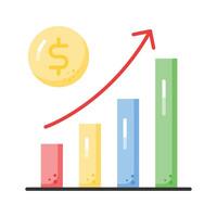 Creatively designed icon of money growth, trendy icon of business growth vector