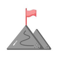 Flag on top of mountain, concept icon of mission in trendy style vector