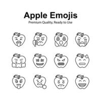 Set of emoji icons, cute expressions design vector