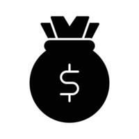 un bien diseñado icono de dinero bolsa, icono de dólar saco en editable estilo vector