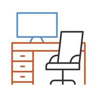 Workspace icon, Work environment symbol, Office space icon, ready to use vector