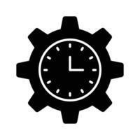 Clock inside gear showing concept of time management, high quality graphics vector