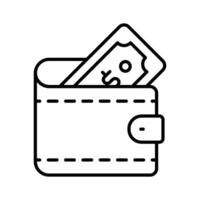 Cash wallet, icon of wallet having banknote in editable style vector