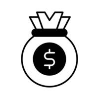 un bien diseñado icono de dinero bolsa, icono de dólar saco en editable estilo vector