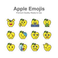 Cute emoji expressions, emoticons icons set vector